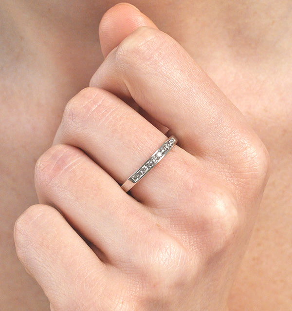 Rae Half Eternity Ring Channel Set 0.25CT Diamond 9K White Gold